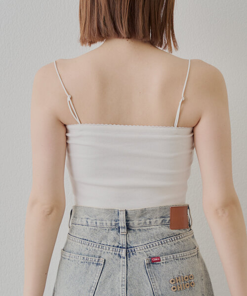 Chico（チコ）の「取り外しキャミストラップリブベアトップ（キャミソール・レディース・ブルー/ピンク/ホワイト/ネイビー・FREE）」の13枚目の写真