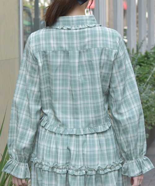 axes femme（アクシーズファム）の「ショート丈ドロストブラウス（シャツ/ブラウス・レディース・ブラック/ネイビー/ミント・FREE）」の8枚目の写真