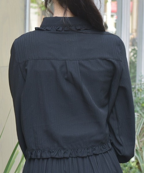 axes femme（アクシーズファム）の「ショート丈ドロストブラウス（シャツ/ブラウス・レディース・ブラック/ネイビー/ミント・FREE）」の10枚目の写真