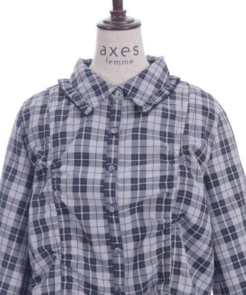 axes femme（アクシーズファム）の「ショート丈ドロストブラウス（シャツ/ブラウス・レディース・ブラック/ネイビー/ミント・FREE）」の17枚目の写真