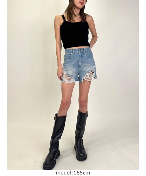EGOIST(エゴイスト)の「ハイダメージデニムショートパンツ(デニムパンツ・レディース・ブルー・S/M)」の18枚目の写真