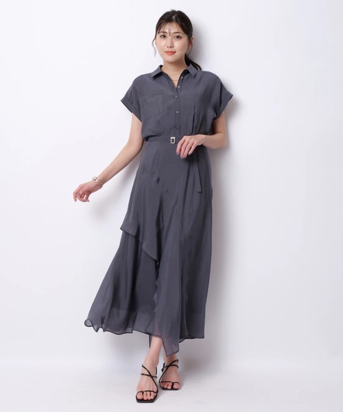 mystrad マイストラーダ 半袖シアーシャツワンピース 36サイズ Mystrada（マイストラーダ）の「半袖シアーシャツワンピ（ワンピース