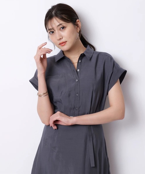 半袖シアーシャツワンピース ピンク マイストラーダ 今期 2025 新品 ワンピ 半袖シアーシャツワンピ | ワンピース | Mystrada（マイ