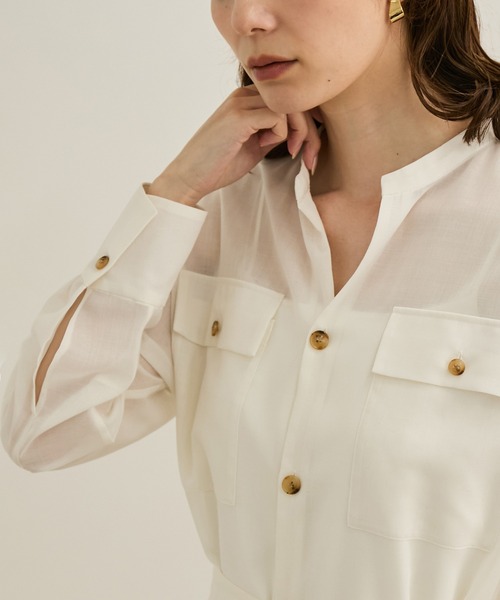 ROPE'（ロペ）の「【洗える】サファリシャツドレス（シャツワンピース