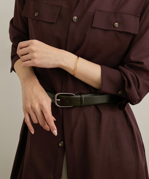 ROPE'(ロペ)の「【洗える】サファリシャツドレス(シャツワンピース・レディース・ブラウン/オフホワイト・36/38)」の4枚目の写真