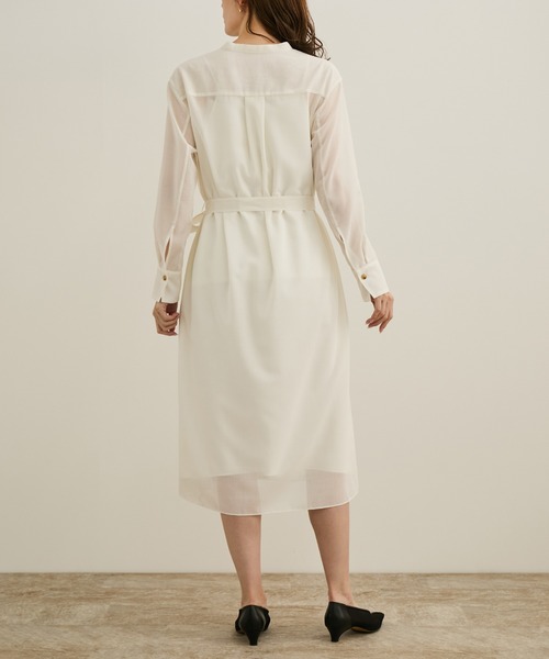 ROPE'(ロペ)の「【洗える】サファリシャツドレス(シャツワンピース・レディース・ブラウン/オフホワイト・36/38)」の11枚目の写真