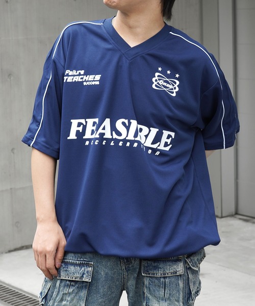 ILL'S(イルズ)の「Vネックゲームシャツ ユニフォームライク ドロスト 半袖Tシャツ メンズ レディース(Tシャツ/カットソー・メンズ・ブラック/ブラック系その他/ネイビー/ホワイト系その他/ネイビー系1/ホワイト・M/L)」の5枚目の写真