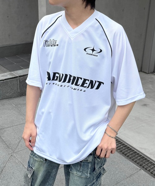ILL'S(イルズ)の「Vネックゲームシャツ ユニフォームライク ドロスト 半袖Tシャツ メンズ レディース(Tシャツ/カットソー・メンズ・ブラック/ブラック系その他/ネイビー/ホワイト系その他/ネイビー系1/ホワイト・M/L)」の17枚目の写真