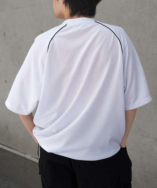 ILL'S(イルズ)の「Vネックゲームシャツ ユニフォームライク ドロスト 半袖Tシャツ メンズ レディース(Tシャツ/カットソー・メンズ・ブラック/ブラック系その他/ネイビー/ホワイト系その他/ネイビー系1/ホワイト・M/L)」の19枚目の写真