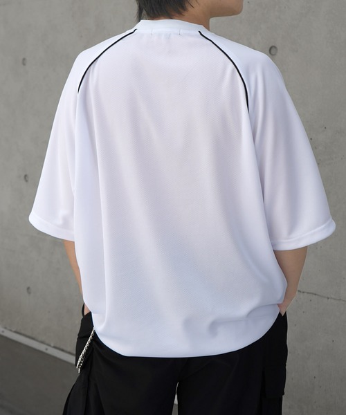 ILL'S(イルズ)の「Vネックゲームシャツ ユニフォームライク ドロスト 半袖Tシャツ メンズ レディース(Tシャツ/カットソー・メンズ・ブラック/ブラック系その他/ネイビー/ホワイト系その他/ネイビー系1/ホワイト・M/L)」の18枚目の写真