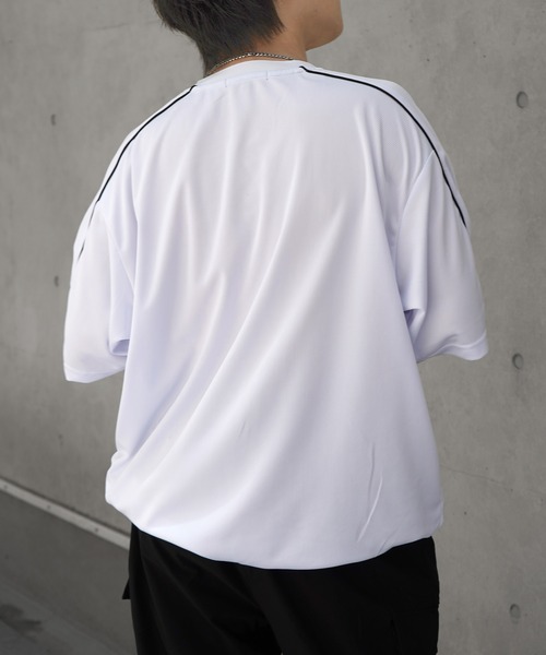 ILL'S(イルズ)の「Vネックゲームシャツ ユニフォームライク ドロスト 半袖Tシャツ メンズ レディース(Tシャツ/カットソー・メンズ・ブラック/ブラック系その他/ネイビー/ホワイト系その他/ネイビー系1/ホワイト・M/L)」の10枚目の写真