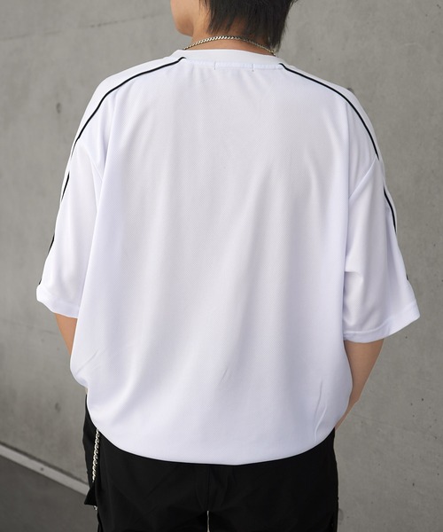 ILL'S(イルズ)の「Vネックゲームシャツ ユニフォームライク ドロスト 半袖Tシャツ メンズ レディース(Tシャツ/カットソー・メンズ・ブラック/ブラック系その他/ネイビー/ホワイト系その他/ネイビー系1/ホワイト・M/L)」の9枚目の写真