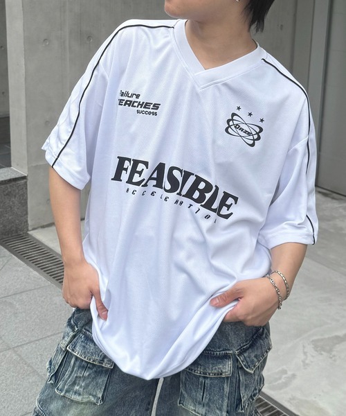 ILL'S(イルズ)の「Vネックゲームシャツ ユニフォームライク ドロスト 半袖Tシャツ メンズ レディース(Tシャツ/カットソー・メンズ・ブラック/ブラック系その他/ネイビー/ホワイト系その他/ネイビー系1/ホワイト・M/L)」の7枚目の写真