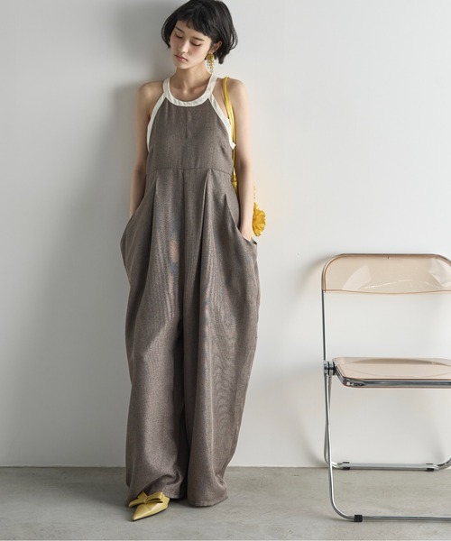 yuni リネン オールインワン AMBIDEX Store △○リネン オールインワン(F クロ): yuni