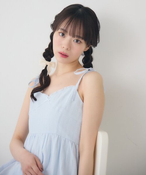 ems excite（エムズエキサイト）の「肩リボンレースキャミOP（ワンピース・レディース・ブラック/ブルー/ホワイト・FREE）」の5枚目の写真