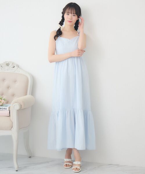 ems excite（エムズエキサイト）の「肩リボンレースキャミOP（ワンピース・レディース・ブラック/ブルー/ホワイト・FREE）」の6枚目の写真