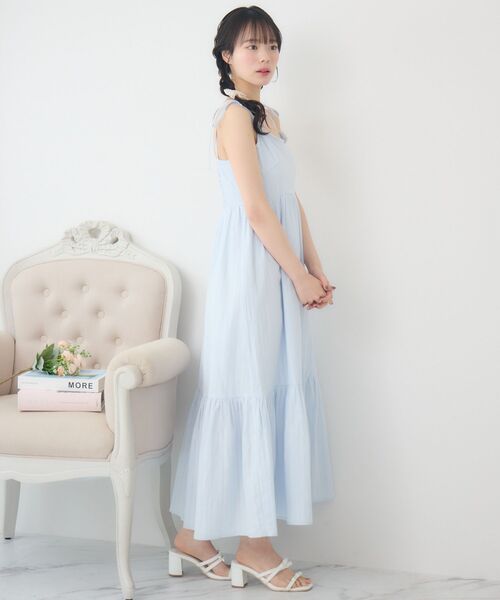 ems excite（エムズエキサイト）の「肩リボンレースキャミOP（ワンピース・レディース・ブラック/ブルー/ホワイト・FREE）」の7枚目の写真