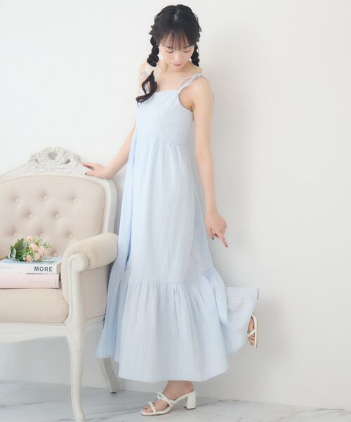 ems excite（エムズエキサイト）の「肩リボンレースキャミOP（ワンピース・レディース・ブラック/ブルー/ホワイト・FREE）」の8枚目の写真