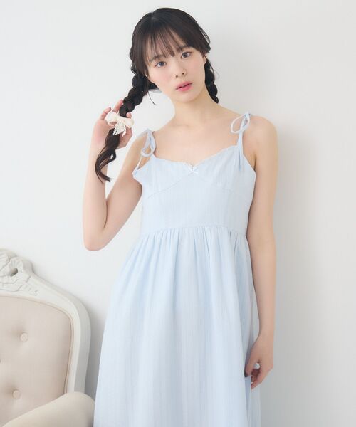 ems excite（エムズエキサイト）の「肩リボンレースキャミOP（ワンピース・レディース・ブラック/ブルー/ホワイト・FREE）」の10枚目の写真