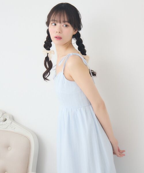 ems excite（エムズエキサイト）の「肩リボンレースキャミOP（ワンピース・レディース・ブラック/ブルー/ホワイト・FREE）」の12枚目の写真