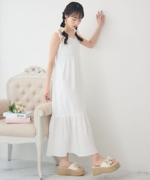 ems excite（エムズエキサイト）の「肩リボンレースキャミOP（ワンピース・レディース・ブラック/ブルー/ホワイト・FREE）」の15枚目の写真