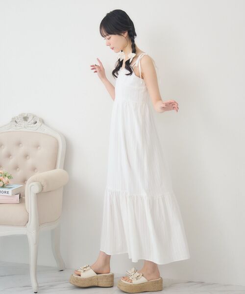 ems excite（エムズエキサイト）の「肩リボンレースキャミOP（ワンピース・レディース・ブラック/ブルー/ホワイト・FREE）」の16枚目の写真