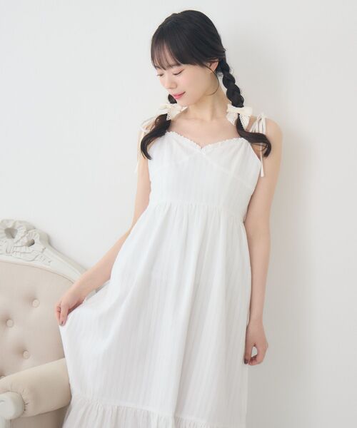 ems excite（エムズエキサイト）の「肩リボンレースキャミOP（ワンピース・レディース・ブラック/ブルー/ホワイト・FREE）」の18枚目の写真