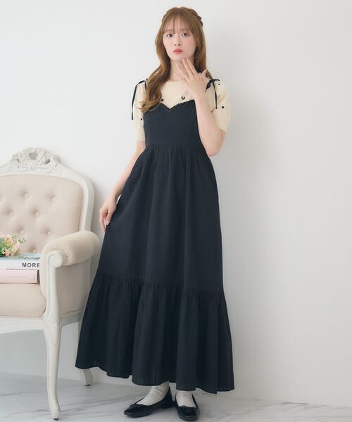 ems excite（エムズエキサイト）の「肩リボンレースキャミOP（ワンピース・レディース・ブラック/ブルー/ホワイト・FREE）」の22枚目の写真