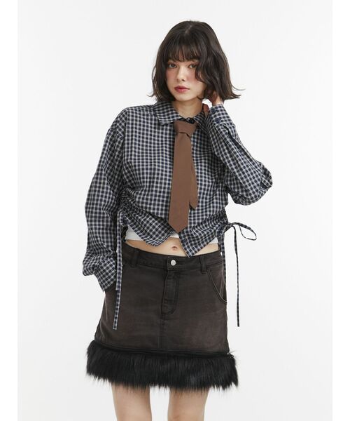 jouetie（ジュエティ）の「ファードッキングデニムミニスカート（スカート・レディース・ブラック/ブルー・MEDIUM）」の18枚目の写真