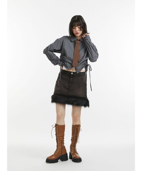 jouetie（ジュエティ）の「ファードッキングデニムミニスカート（スカート・レディース・ブラック/ブルー・MEDIUM）」の19枚目の写真