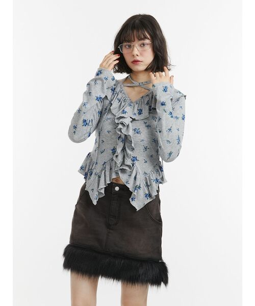 jouetie（ジュエティ）の「ファードッキングデニムミニスカート（スカート・レディース・ブラック/ブルー・MEDIUM）」の12枚目の写真