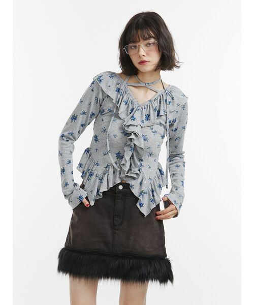 jouetie（ジュエティ）の「ファードッキングデニムミニスカート（スカート・レディース・ブラック/ブルー・MEDIUM）」の14枚目の写真