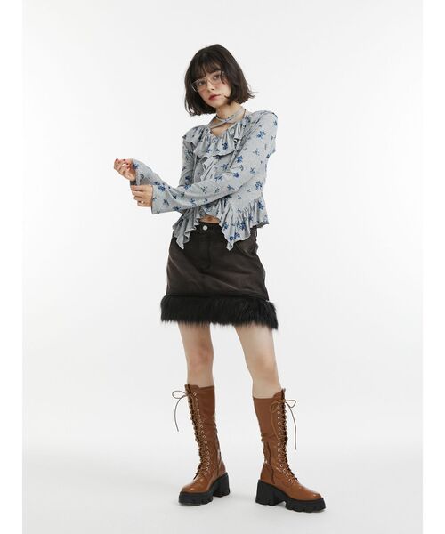 ファードッキングデニムミニスカート（スカート）｜jouetie