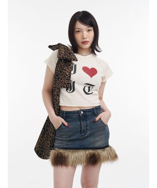 jouetie（ジュエティ）の「ファードッキングデニムミニスカート（スカート・レディース・ブラック/ブルー・MEDIUM）」の3枚目の写真