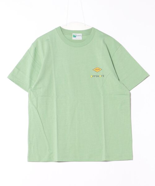ALMOND(アーモンド)の「OFF SHORE ALMOND PELICAN TEE / アーモンドペリカンバッグプリント半袖T-シャツ(Tシャツ/カットソー・メンズ・ピンク/ライトグリーン/ホワイト・X-LARGE/LARGE/MEDIUM)」の1枚目の写真