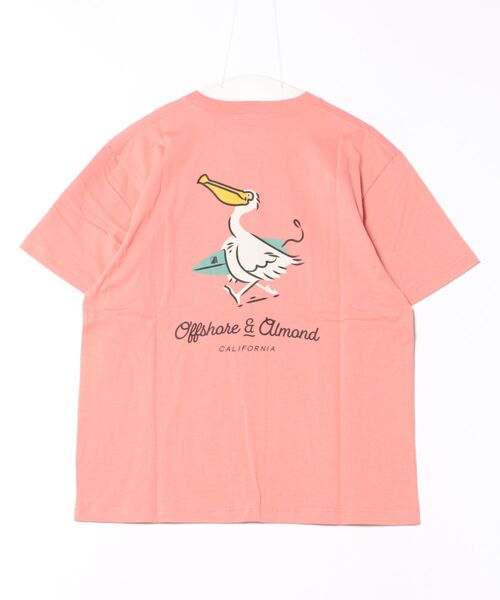 ALMOND(アーモンド)の「OFF SHORE ALMOND PELICAN TEE / アーモンドペリカンバッグプリント半袖T-シャツ(Tシャツ/カットソー・メンズ・ピンク/ライトグリーン/ホワイト・X-LARGE/LARGE/MEDIUM)」の4枚目の写真