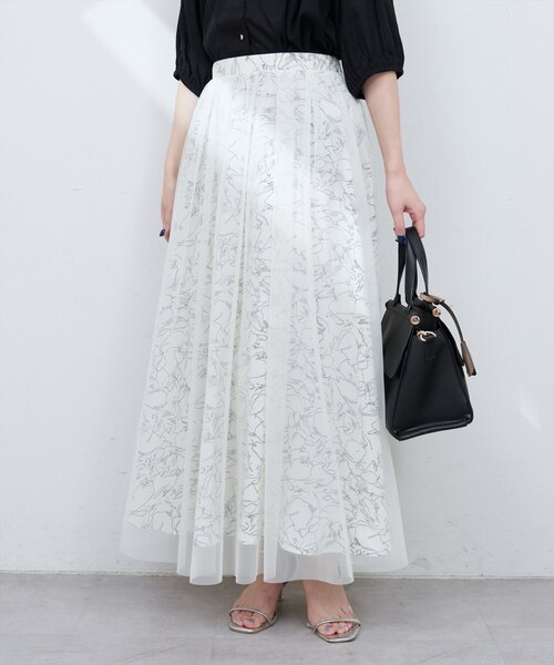 natural couture(ナチュラルクチュール)の「チュールレイヤードフレアスカート(スカート・レディース・その他1/その他2/その他3・FREE)」の1枚目の写真