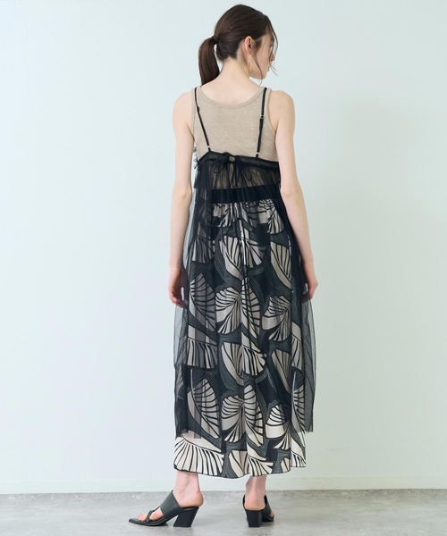 Settimissimo(セッティミッシモ)の「チュールフリルレイヤードキャミソールワンピース(ワンピース・レディース・アイボリー/ブラック・FREE)」の14枚目の写真