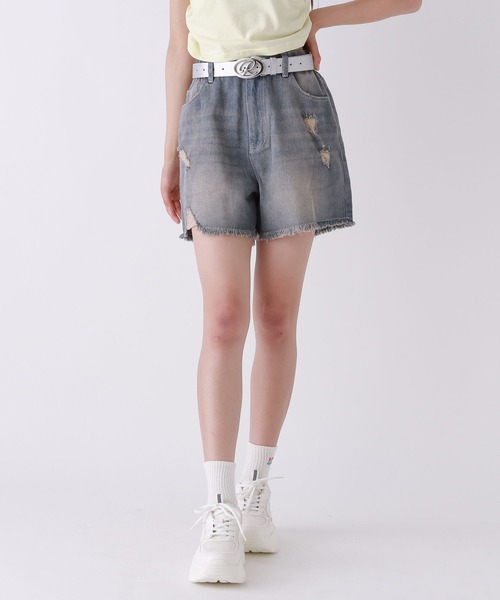 repipi armario（レピピ アルマリオ）の「ダメージデニムショートパンツ（デニムパンツ・キッズ・ブラック/ベージュ系その他/ブルー・MEDIUM/SMALL/LARGE）」の3枚目の写真