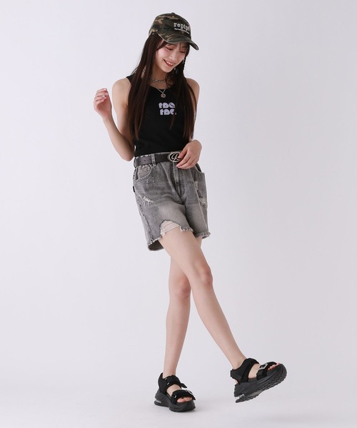 repipi armario（レピピ アルマリオ）の「ダメージデニムショートパンツ（デニムパンツ・キッズ・ブラック/ベージュ系その他/ブルー・MEDIUM/SMALL/LARGE）」の4枚目の写真