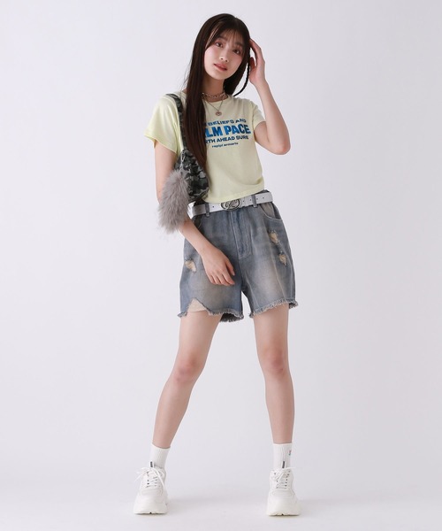 repipi armario（レピピ アルマリオ）の「ダメージデニムショートパンツ（デニムパンツ・キッズ・ブラック/ベージュ系その他/ブルー・MEDIUM/SMALL/LARGE）」の7枚目の写真