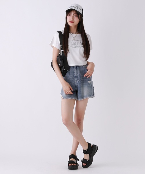 repipi armario（レピピ アルマリオ）の「ダメージデニムショートパンツ（デニムパンツ・キッズ・ブラック/ベージュ系その他/ブルー・MEDIUM/SMALL/LARGE）」の9枚目の写真