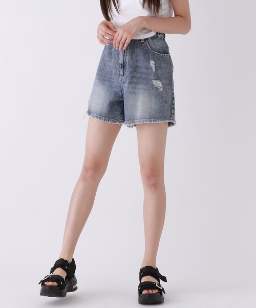 repipi armario（レピピ アルマリオ）の「ダメージデニムショートパンツ（デニムパンツ・キッズ・ブラック/ベージュ系その他/ブルー・MEDIUM/SMALL/LARGE）」の10枚目の写真