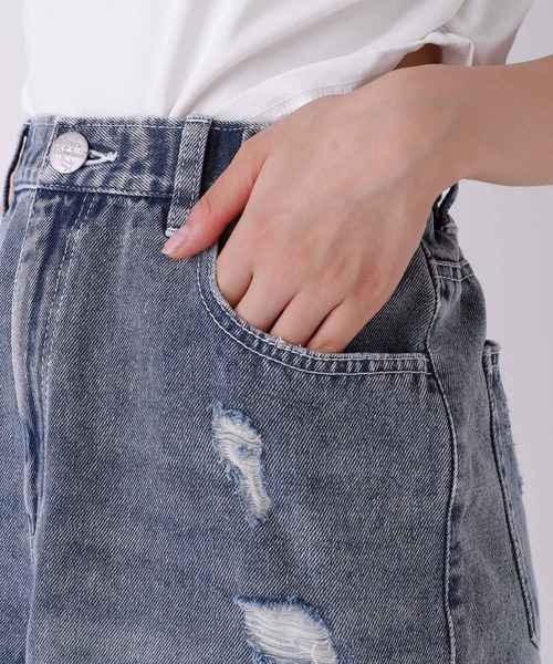 repipi armario（レピピ アルマリオ）の「ダメージデニムショートパンツ（デニムパンツ・キッズ・ブラック/ベージュ系その他/ブルー・MEDIUM/SMALL/LARGE）」の15枚目の写真