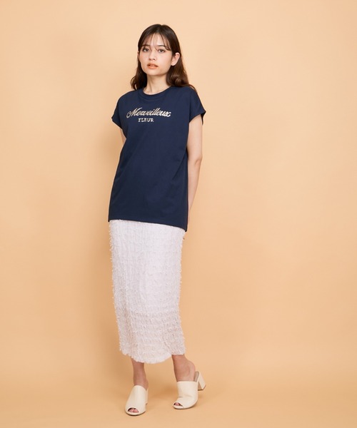 QUEENS COURT(クイーンズコート)の「シャーリングシフォンタイトスカート≪手洗い可能≫(スカート・レディース・オフホワイト/ブラック/パープル・M)」の18枚目の写真