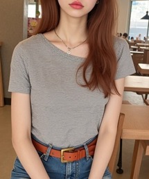 ボーダーワンショルTシャツ
