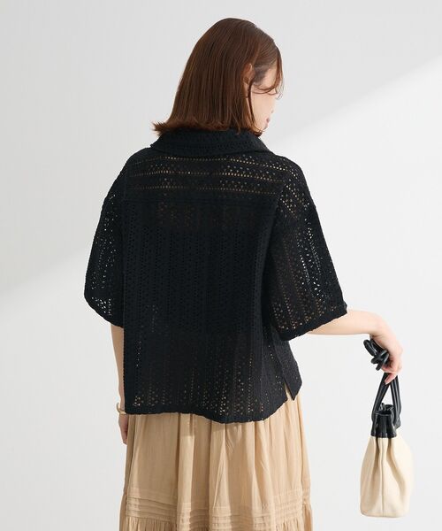 Green　Parks（グリーンパークス）の「インド綿 衿付きレースシャツ（シャツ/ブラウス・レディース・オリーブ/ブラック/ストライプ・FREE）」の9枚目の写真