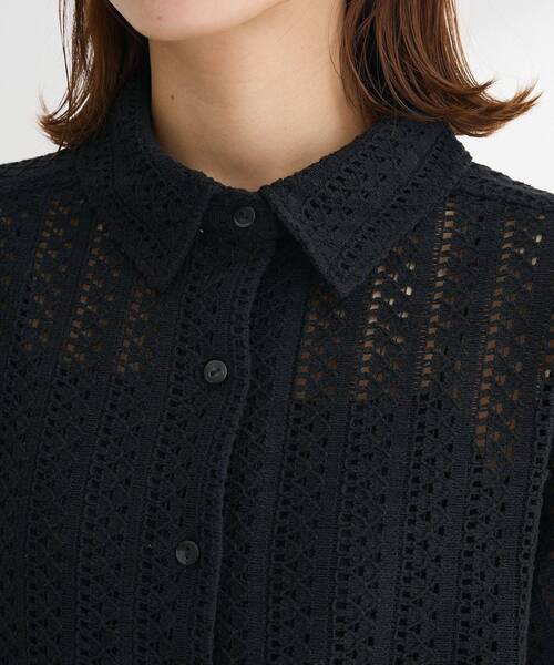 Green　Parks（グリーンパークス）の「インド綿 衿付きレースシャツ（シャツ/ブラウス・レディース・オリーブ/ブラック/ストライプ・FREE）」の10枚目の写真