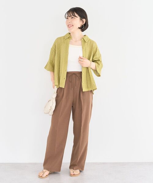 Green　Parks（グリーンパークス）の「インド綿 衿付きレースシャツ（シャツ/ブラウス・レディース・オリーブ/ブラック/ストライプ・FREE）」の21枚目の写真