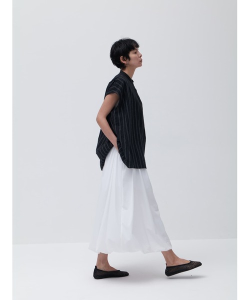 Brown&Street(ブラウンアンドストリート)の「サッカーストライプヨークシャツ(シャツ/ブラウス・レディース・ブラック/ホワイト・FREE)」の22枚目の写真